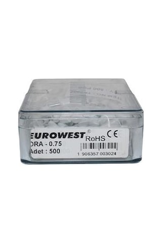Eurowest 2x0,75mm Beyaz Çift Girişli İzoleli Yüksük 1 Kutu 500 Adet