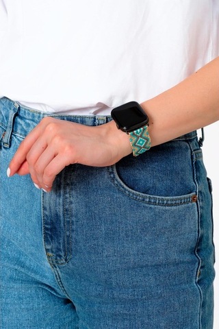 Hippi Charm Gümüş Örgü Apple Uyumlu Watch Kordonu 42-44-45-49 Mm