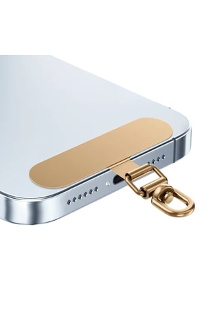 Microcase 360 Döner Başlıklı Telefon İp Askılıklar İçin Paslanmaz Çelik Tutacak Bağlantı Parçası-al4926 Gold
