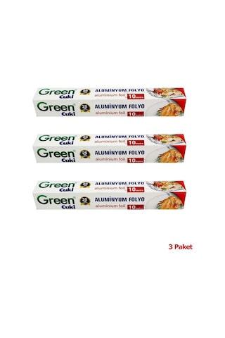 Green Cuki Alüminyum Folyo 30 CM x 10 M 3 Paket