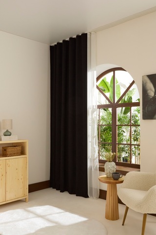 Kaşmir Home Holly Ada Fon Perde Koyu Siyah 150x270 Cm Siyah