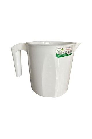 Polytime Plastik Beyaz Ölçekli Maşrapa - 1.5 Litre Beyaz