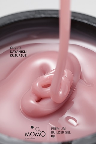 Momo Professional Premium Builder Gel Protez Tırnak Jeli No.08 Gül Kurusu 10 gr