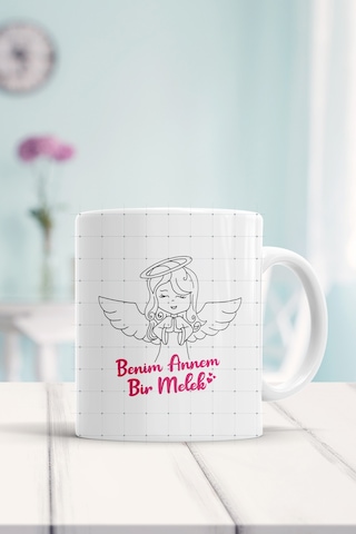 Benim Annem Bir Melek Baskılı Kupa Bardak Beyaz