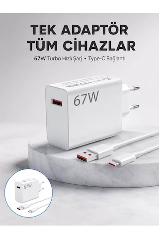 Hepsi 67 Watt Güvenli Hızlı Şarj Adaptörü Samsung M31 M33 M51 Uyumlu Yeni Nesil Najmaddin Diğer