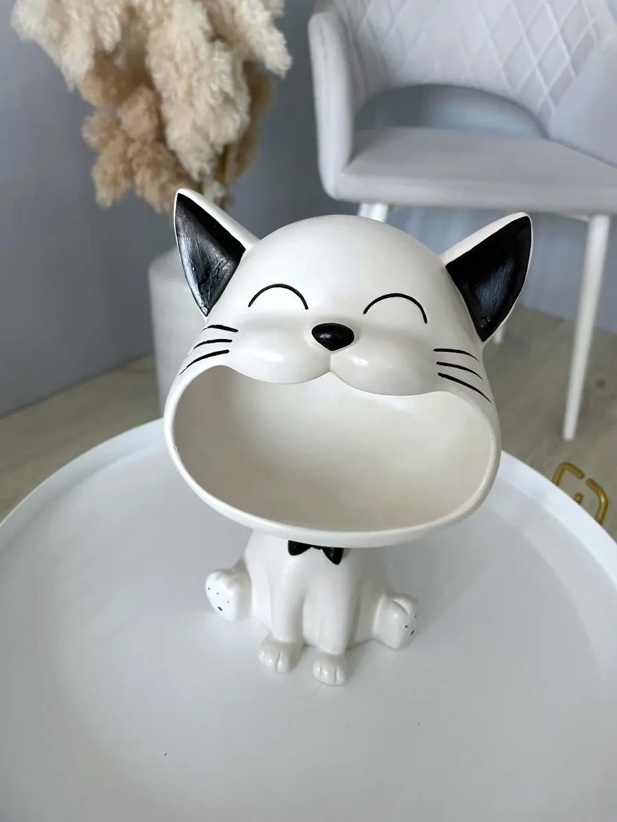 Cre Art Kedi Şekerlik Vazosu Şekerlik Dekoru İç Mek 360661355 Siyah