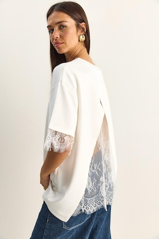 Shade Kadın Sırt Detaylı Dantel Garnili T-shirt 1073 60286023 - Beyaz