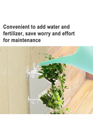 Sones İç Dekorasyon Bitki Duvar Saksı Oturma Odası Balkon Dikey Yeşil Dikim Kutusu Stereo Kombinasyon Duvar Askılı Saksı, Boyut: 24x14x57 Cm Beyaz