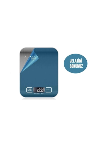 Platin Mutfak Terazisi Dijital Tartı Hassas Lcd Ekranlı 5 Kg Pil Hediyeli Gümüş