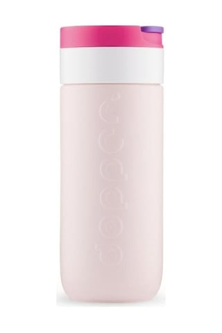 Dopper Travel Mug Yalıtımlı Termos Bardak 400 Ml - Çilek Pembesi Açık Pembe / Beyaz