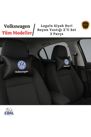 Volkswagen Oto Koltuk Boyun Yastığı 2 Parça Tüm Modeller İçin Uygundur Siyah