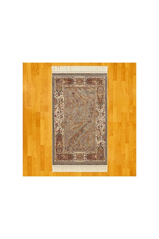 Hayat Ağacı Desenli 90 X150 Cm İpek Halı Gri Hayat Ağacı Desenli 90 X150 Cm İpek Halı Gri