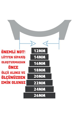 Siyah Kroko Kırmızı Dikişli Hakiki Deri Saat Kordonu Kayış Chr1162