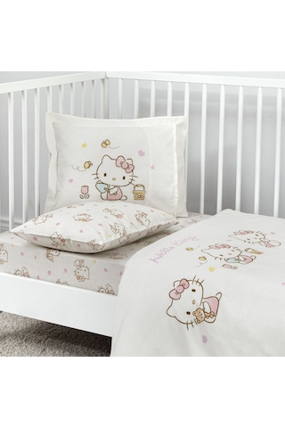 Taç Lisanslı Hello Kitty Cute Baby Pamuk Bebek Nevresim Takımı 000000001000050725