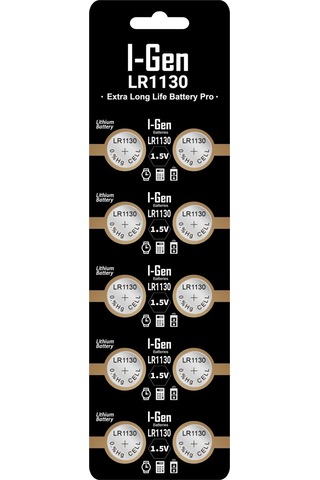 I-gen Batteries Lr1130 1.5v Alkalin Düğme Pil Ag10, L1131, 389 10'lu Paket
