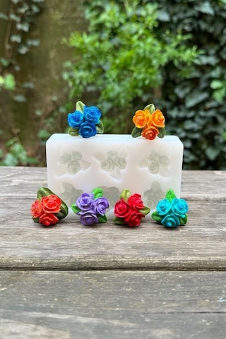 Gül Mini Altılı Silikon Mum Kalıbı 50 x 22