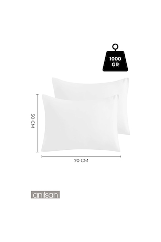 4'lü Mikrofiber Antialerjik Yastık - 1000gr, 50x70cm, Boncuk Silikon Dolgulu Beyaz