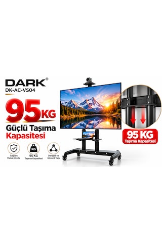 Dark Ava1800 50"- 85" Dev Ekran Tv Destekli, Hareketli, Tekerlekli Tv - Monitör Fuar Standı