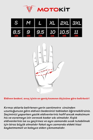 Revertech Aura Kırmızı / Yarım Parmak - Kaymaz Avuç İçi Özellikli Motosiklet Eldiveni Erkek