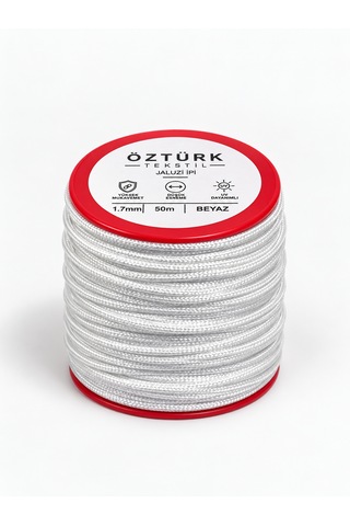 1.7 Mm Jaluzi, Stor Ve Katlamalı Perde İpi 50 Metre Polyester Beyaz