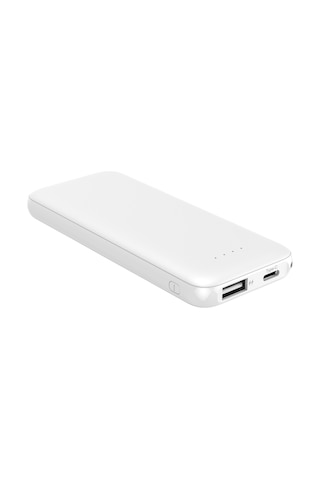 Thin 5b Slim Ultra İnce 5000mah Powerbank Taşınabilir Şarj Cijhazı Type-c / Usb / Total Output 2.1a Max Beyaz BEYAZ
