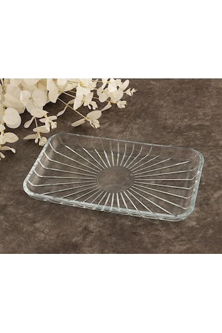 27 Cm Elegant Dikdörtgen Cam Servis Sunum Tabak 54883