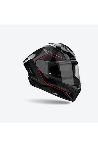 Aıroh Matryx Carbon Stylısh Gloss Kapalı Kask Carbon - Kırmızı