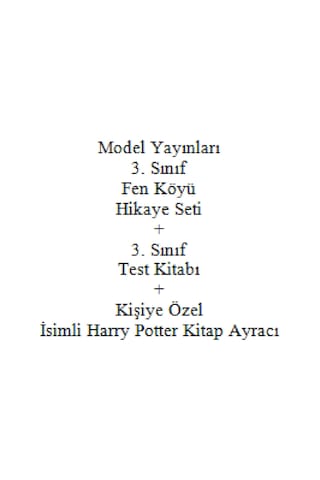 3. Sınıf Hikaye Kitabı Seti Model Yayınları Fen Köyü + 3. Sınıf Test Kitabı + Kişiye Özel İsimli Harry Potter Kitap Ayracı