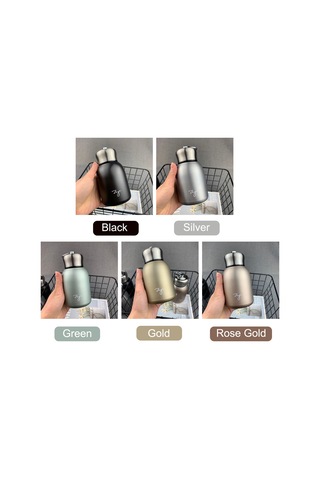 Youtek Altın 300ml 304 Paslanmaz Çelik Vakumlu Termos Bardak - Hafif, Taşınabilir, Kadınlar İçin Mat Dokulu Su Kapsülü