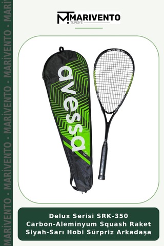 Delux Serisi Srk-350 Carbon-aleminyum Squash Raket Siyah-sarı Hobi Sürpriz Arkadaşa Çok Renkli