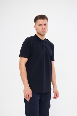 Polo Yaka Apoletli Kısa Kol Tişört