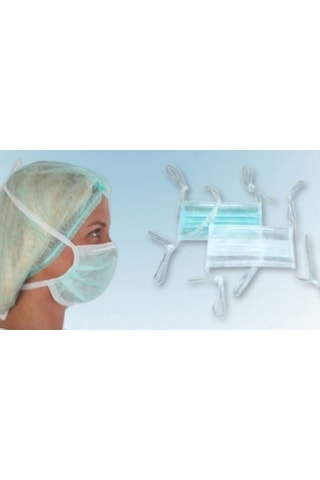 Cerrahi Maske Bağcıklı Burun Telli 3 Katlı 100 Lü Kutu