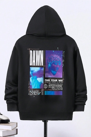 Çocuk Dawn Baskılı Sweatshirt Siyah