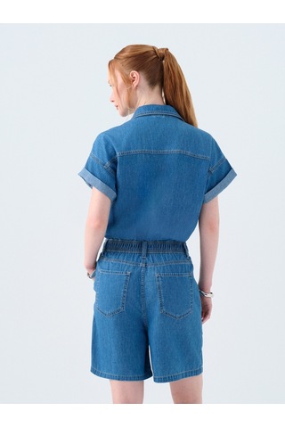 Regular Fit Kadın Tulum Denim