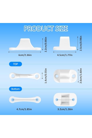 Karavan Ve Karavan İçin 2 Adet Kapı Kilidi 35 Mm Ve 48 Mm Montaj Delikleriyle Uyumlu Karavan Aksesuarları Bölmeler İçin Beyaz Kilit Takviye