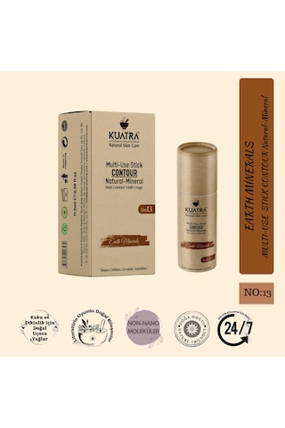 Kuatra Stick Kontür, Earth Minerals Doğal, Mineral, Antioksidan, Nemlendirici Formül, Plastiksiz Ambalaj