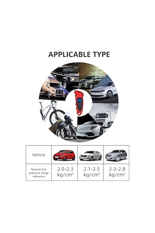 Samdoo Araç Lastik Basınç Ölçer - 150 Psı'ye Kadar Hassas Dijital Göstergeli, 4 Farklı Birim Seçenekli