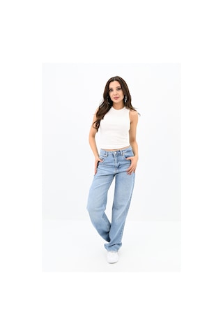 Koza Butik Kadın Bisiklet Yaka Kolsuz Bluz 1755-24 001
