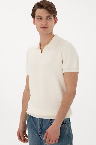 U.S. Polo Assn. Erkek Slim Fit Polo Yaka Krem Tişört 50299409-VR071