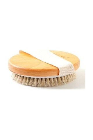 Doğal At Kılı Organik Banyo Fırçası Bej