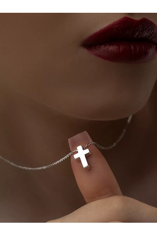 925 Lıght Gümüş Haç Kolye 227376403