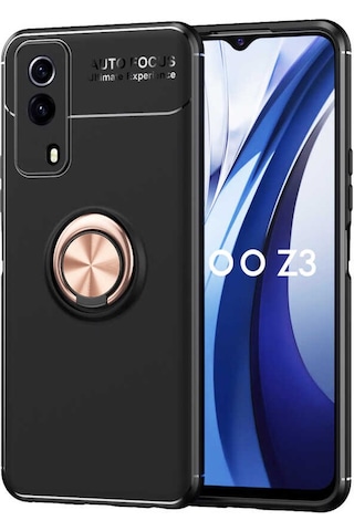 Zore Vivo Y53s 4g Kılıf Ravel Silikon Kapak - Siyah-rose Gold Siyah-rose Gold