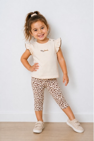 Durukoza Kız Bebek Leopar Taytlı Takım Krem