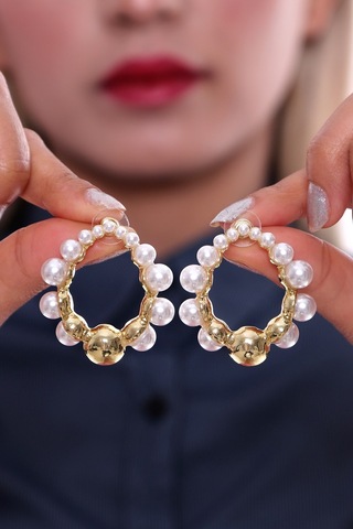 Bhs Life Kadın 925 Ayar Gümüş Özel Halka İnci Küpe Gümüş