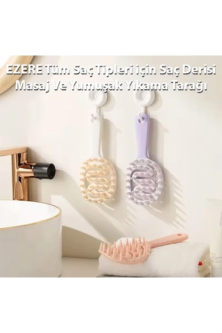 Tüm Saç Tipleri Saç Derisi Masaj Ve Yumuşak Yıkama Tarağı Pp Termoplastik Kauçuk 18x8 Cm Mh-hs1471-5268