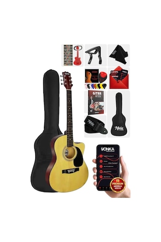 Midex Rg-540nt Kaliteli Kesik Kasa 40 İnç Akustik Gitar Seti 4/4 Yetişkin
