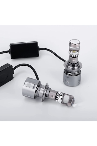 H4 Mercekli Led Far Ampulü - Çizgi Odaklı
