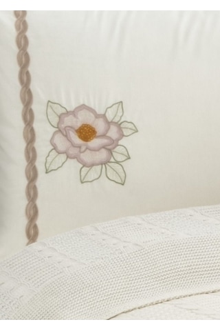 Çift Kişilik Triko Örme Battaniye Takımı-tivoli Rosetta Krem