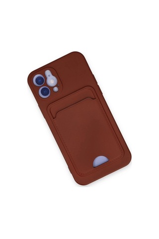Newface Apple Apple iPhone Uyumlu 12 Kılıf Kelvin Kartvizitli Silikon - Bordo