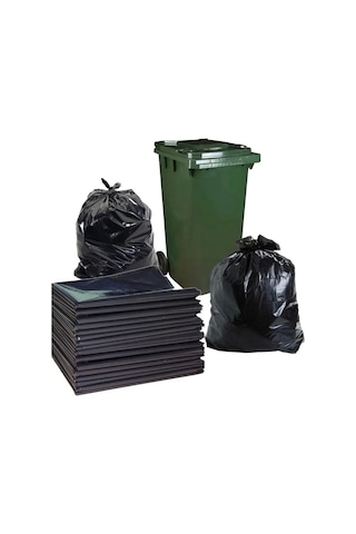 200 Adet Endüstriyel 120x150 Cm Hantal Boy Siyah Çöp Poşeti 20 Rulo X 10lu 120 Litre Çöp Konteyn